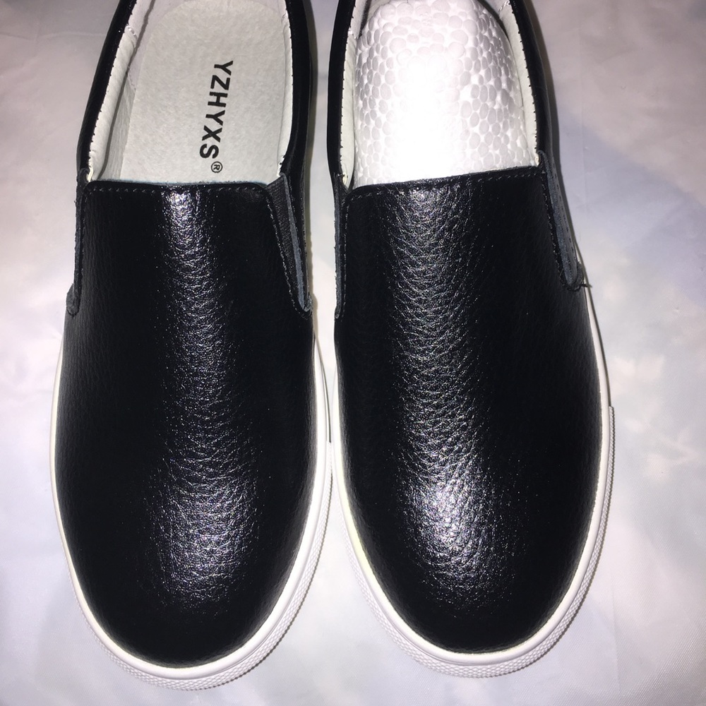 Faux leather slip on shoes/sneakers